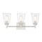 Designers Fountain Westin 22.5in 3-Light Satin Platinum Modern Industrial Indoor Wall Sconce with Clear Glass Shades 95703-SP - alternate 1